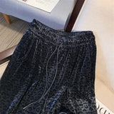 Lilian Leopard Velour Casual Pants