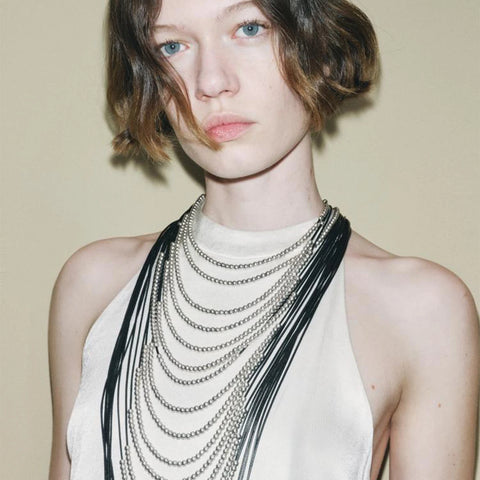 Francis Beaded Waterfall Bib Necklace