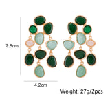 Cassi Colorful Gemstone Tassel Drop Earrings