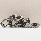 Cowhide Prints Rhinestone Western Belts
