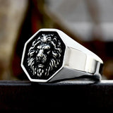 Vintage Lion Head Medallion Rings