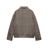 Glen Check Plaid Bomber Jacket