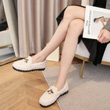 Bees Charm Faux Lambs Wool Driving Loafers