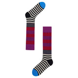 Vintage Multi Stripe Knee High Socks - Purple