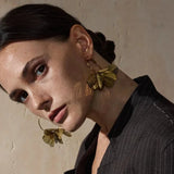Lamari Metal Grid Flower Hoop Earrings