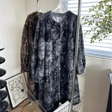 Elina Gradient Tie-dye Faux-Mink Fur Toggle Coat