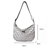 Frida Metallic Quilted Nylon Hobo Bags