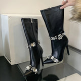 Camella Rhinestone Embellished Boots