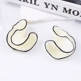 Boho Irregular Flower Petal Resin Earrings