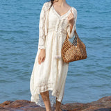 Nitah Wooden Bead Woven Bag