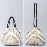 Nitah Wooden Bead Woven Bag