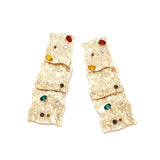 Tatiana Textured Metal Square Drop Earrings