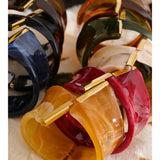 Cara Resin Twist-Fold Statement Bangle