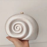 Shella Snail Shape Acrylic Box Clutches