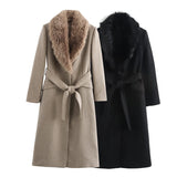 Josephina Faux Fur Collar Woolen Coat