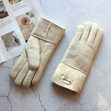 Sheepskin Shearling Wool Fur Gloves 