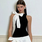 Nadine Elegant Big Bow Bodysuit