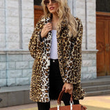 Melanie Leopard Faux Fur Midi Coat