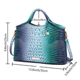 Valentina Croc-Embossed Top-Handle Satchel