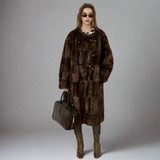 Elina Gradient Tie-dye Faux-Mink Fur Toggle Coat