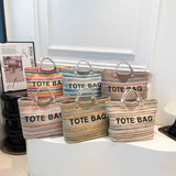 Capri Woven Rainbow Tote Bag