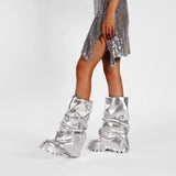 Payton Space Metallic Slouchy Lug Sole Boots
