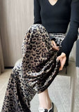 Lilian Leopard Velour Casual Pants