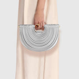 Pamela Metallic Gold Sculpted Crescent Shoulder Bag