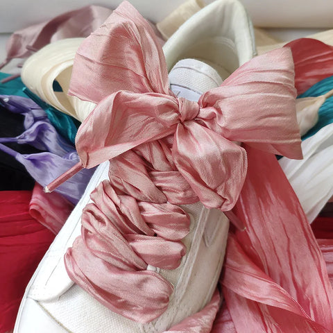 Ombre Wide Silk Bow Shoelaces