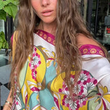 Caryn Off The Shoulder Printed Scarf Top
