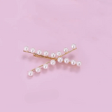 Pearl Cross Golden Bar Hair Bobby Pins