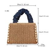 Patima Pearl Trim Straw Tote