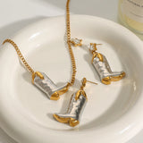 Chic Cowboy Boots Necklace and Earrings