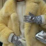 Micaela Plush Faux Fur Midi Coat