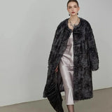 Elina Gradient Tie-dye Faux-Mink Fur Toggle Coat