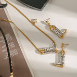 Chic Cowboy Boots Necklace and Earrings