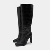 Marlene Metallic Croco Effect Boots