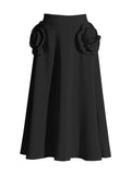 Klara Rosette Applique Flare Skirt