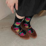 Vintage Floral Print Ankle Socks