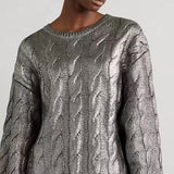 Yanka Metallic Cable Knit Sweater