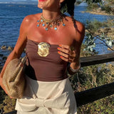 Nesma Golden Accent Bandeau Bodysuit