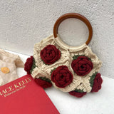 Olimpia Flower Crochet Retro Tote Bag