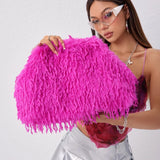 Olivia Fuzzy Oversized Clip Clutch