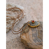 Natural Gray Agate Stone Oval Pendant Necklace