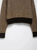 Afonso Woolen Plaid Knit Bomber Jacket