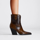 Kayla Croco Pattern Western Chelsea Boots