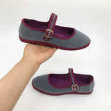 Sobia Velour Color Block Trim Ballet Flats