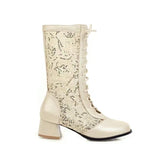 Coralie Lace Mesh Victorian Boots