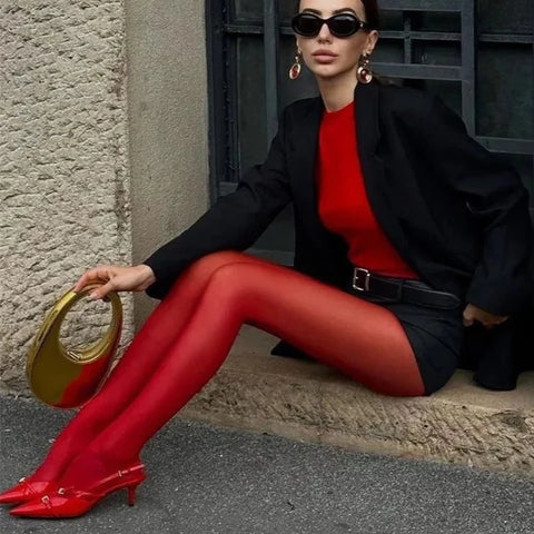 red dress black sheer tights Red Dress in London