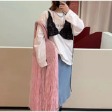 Suria Heart Shape Long Tassel Knit Bag